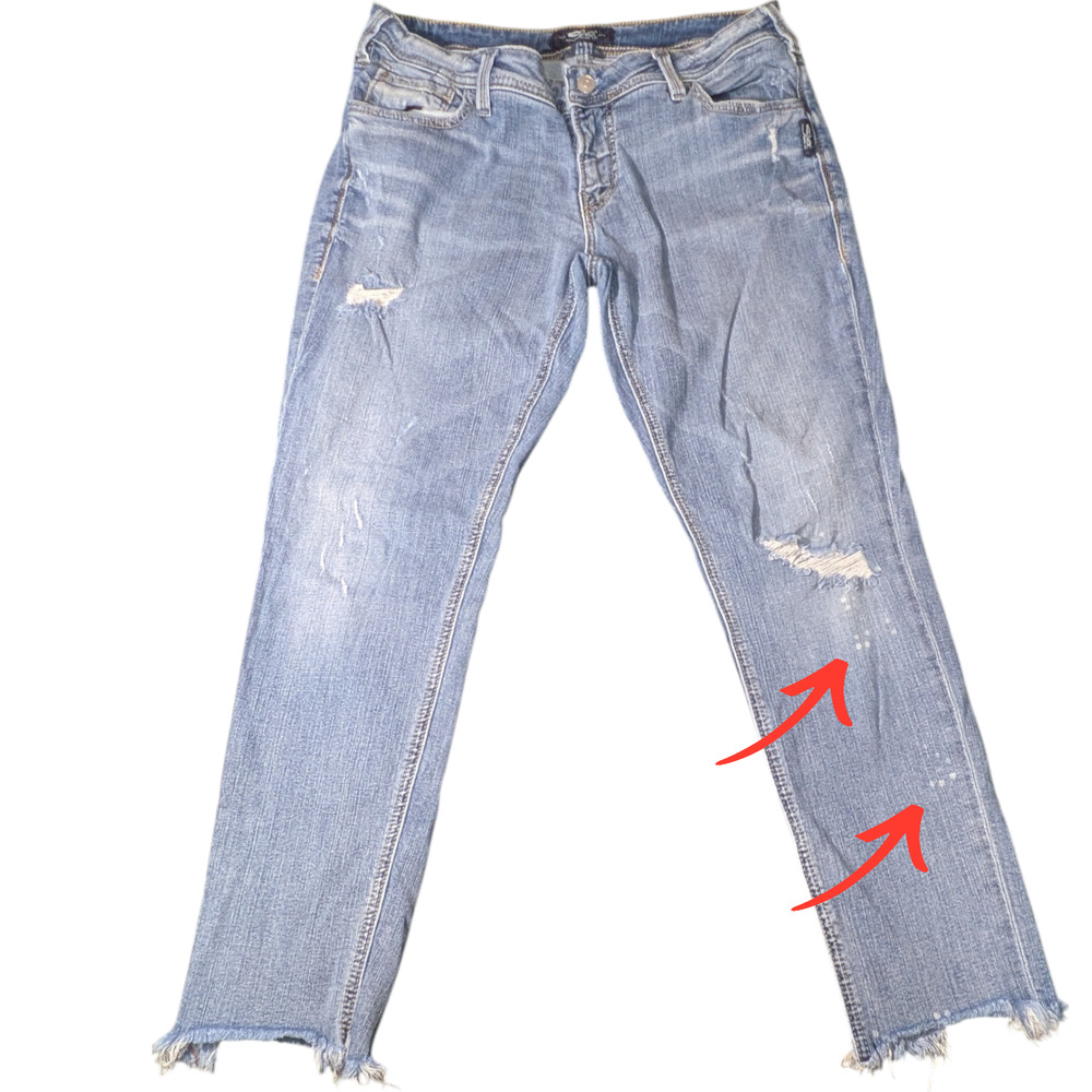 Sliver - Kenni - Light Blue Jeans - Size 32w 29L - Cut off Bottoms -
